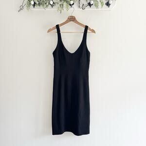 aritzia Babaton Black Sleeveless Midi ponte knit Dress Cocktail QQ3156 size 4